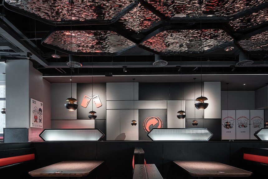 黑色工業風格餐廳設計布局方案